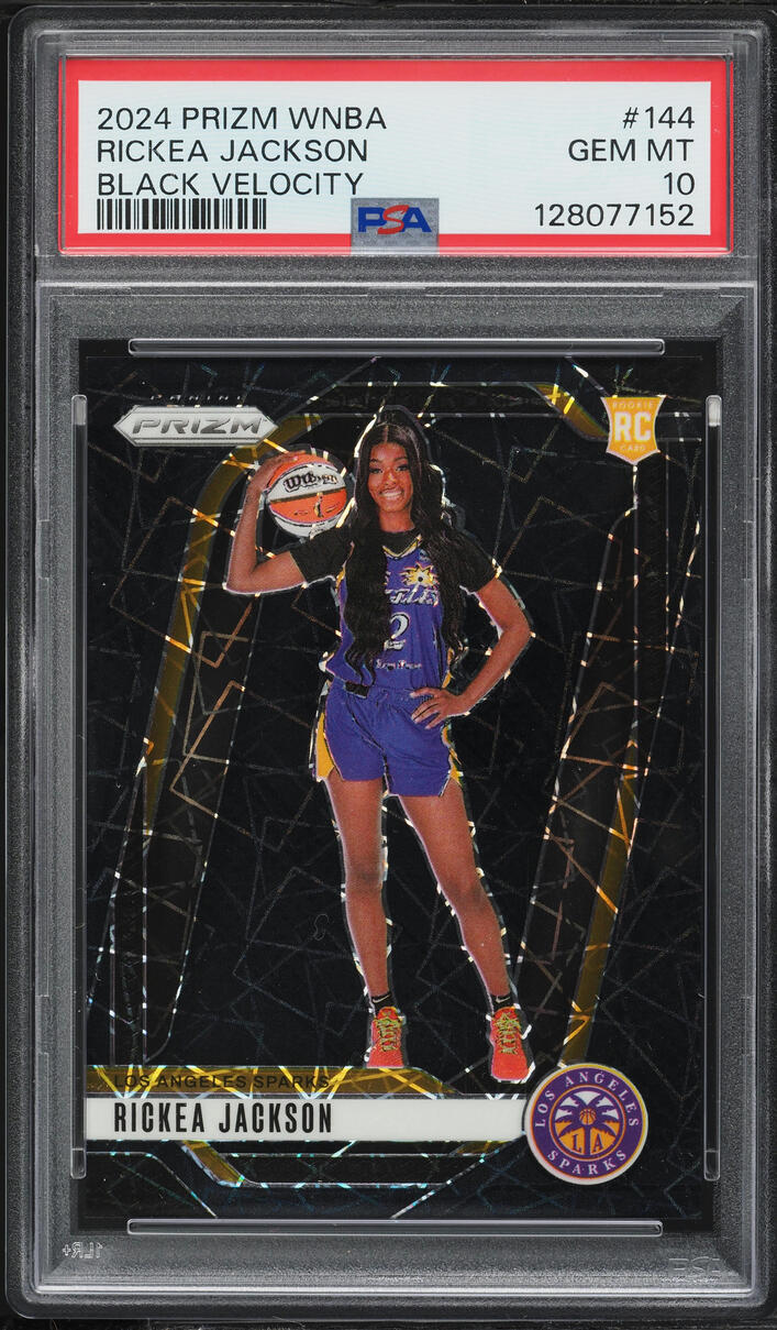 2024 Panini Prizm WNBA Black Velocity Rickea Jackson ROOKIE /39 #144 PSA 10 GEM MINT