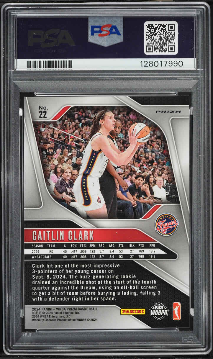 2024 Panini Prizm WNBA Blue Velocity Caitlin Clark ROOKIE #22 PSA 10 GEM MINT