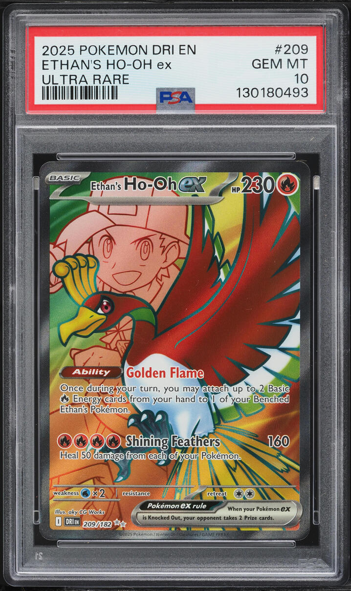 2025 Pokemon Scarlet & Violet Destined Rivals Full Art Ethan's Ho-Oh EX #209 PSA 10 GEM MINT