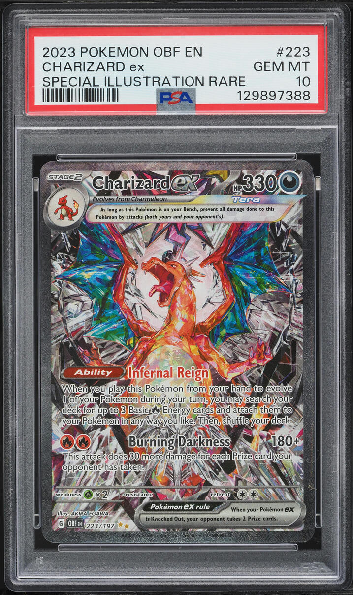 2023 Pokemon Scarlet & Violet Obsidian Flames SIR Charizard ex #223 PSA 10 GEM MINT