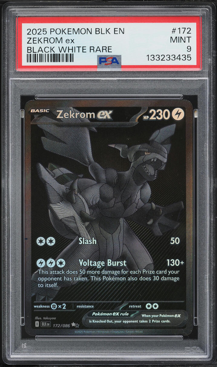 2025 Pokemon Scarlet & Violet Black Bolt BWR Zekrom Ex #172 PSA 9 MINT