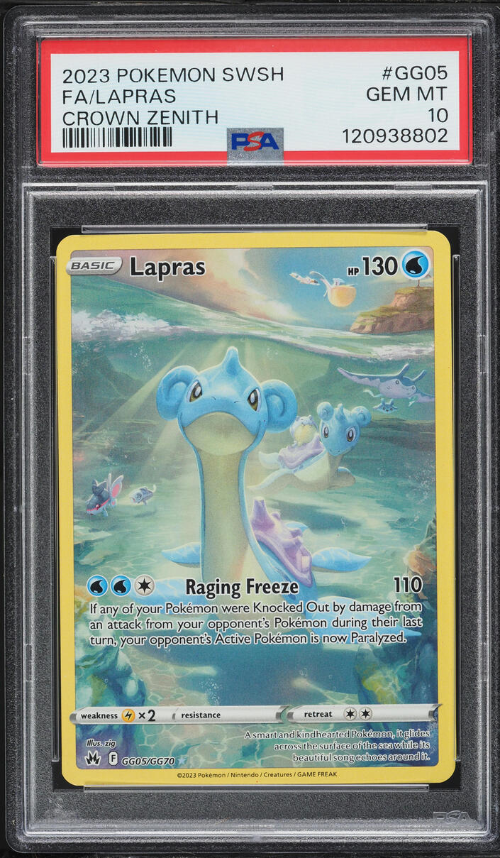 2023 Pokemon Sword & Shield Crown Zenith Full Art Lapras #GG05 PSA 10 GEM MINT