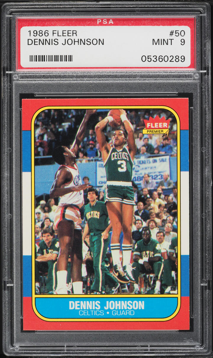1986 Fleer Basketball Dennis Johnson #50 PSA 9 MINT