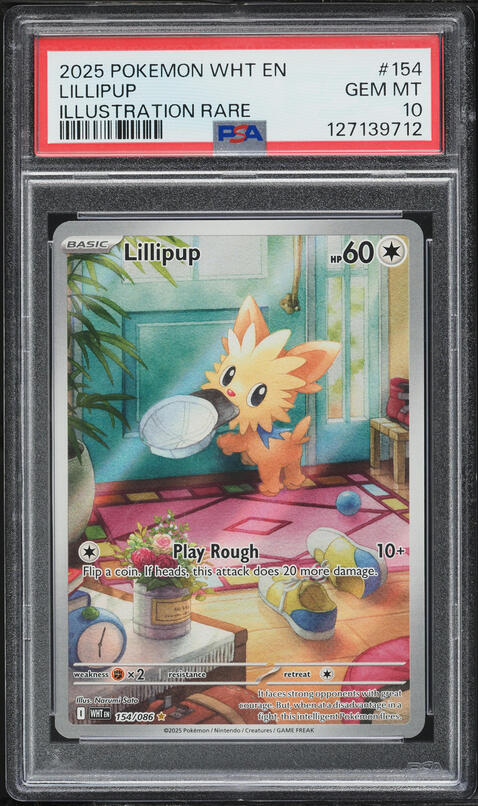 2025 Pokemon Scarlet & Violet White Flare IR Lillipup #154 PSA 10 GEM MINT