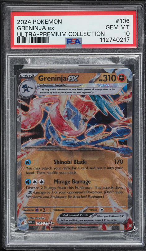 106 167 pokemon card Greninja ex 106/167  Twilight Masquerade  Lot Frogadie & Froakie : Toys & Games [W] Shinobi Blade (170) You may search your library for a card and put it into your hand Greninja EX 106/167 Full Art