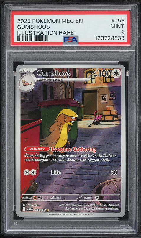 2025 Pokemon Mega Evolution IR Gumshoos #153 PSA 9 MINT