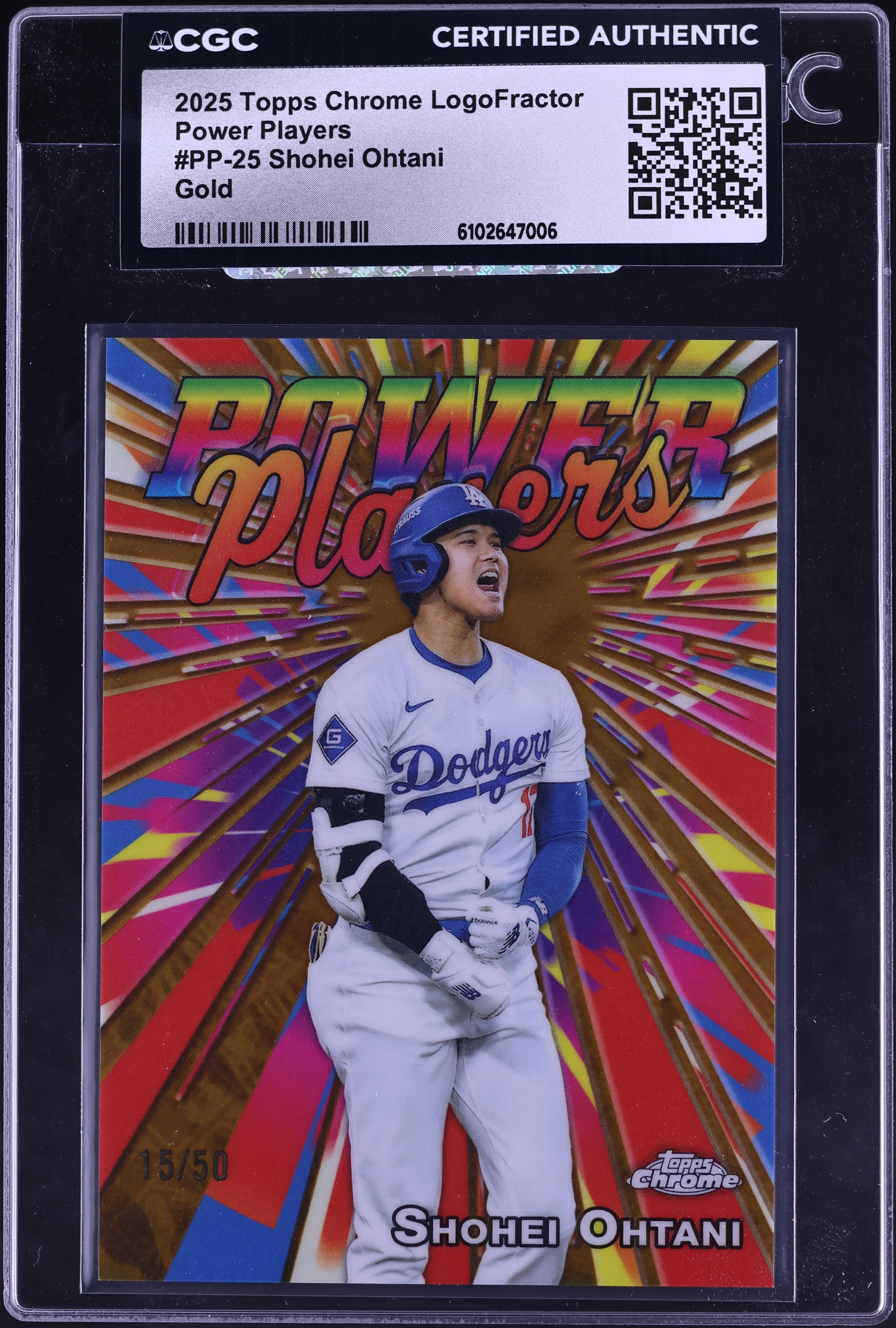2025 Topps Chrome Logofractor Power Players Gold Shohei Ohtani /50 
