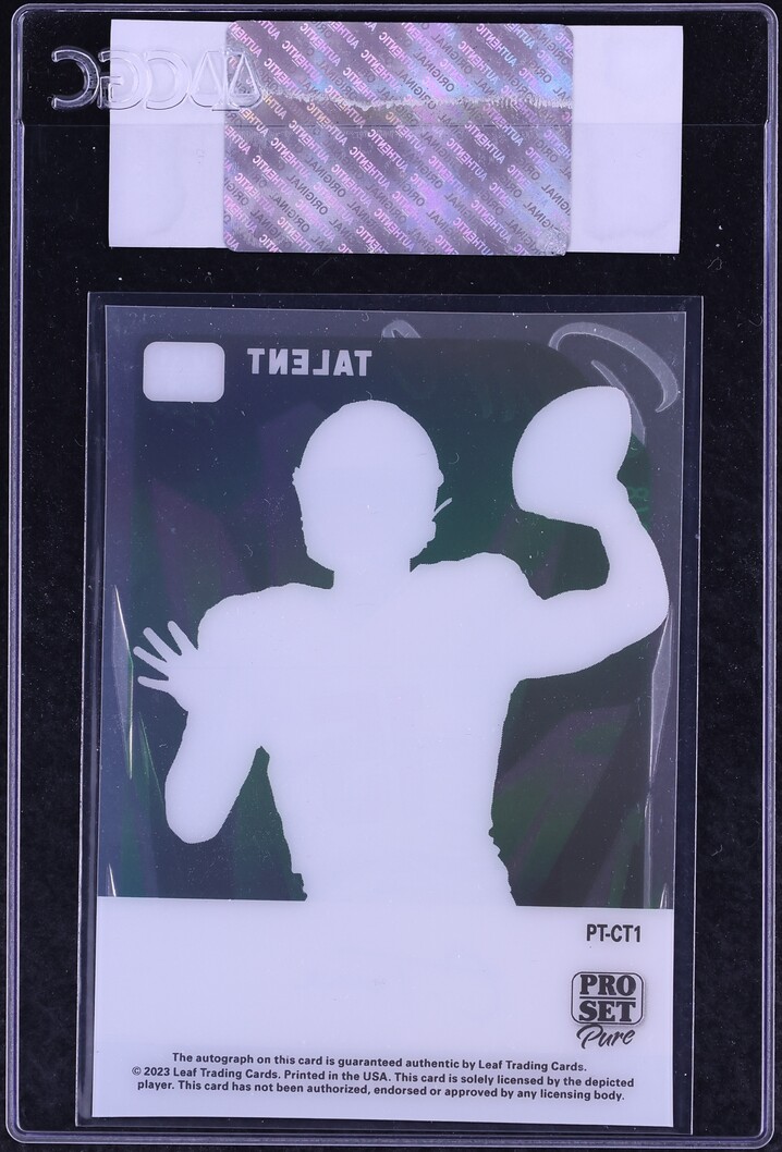2023 Leaf Pro Set Pure Talent Bronze Spectrum Holo Clayton Tune ROOKIE AUTO /8 #PT-CT1 CGC AUTH