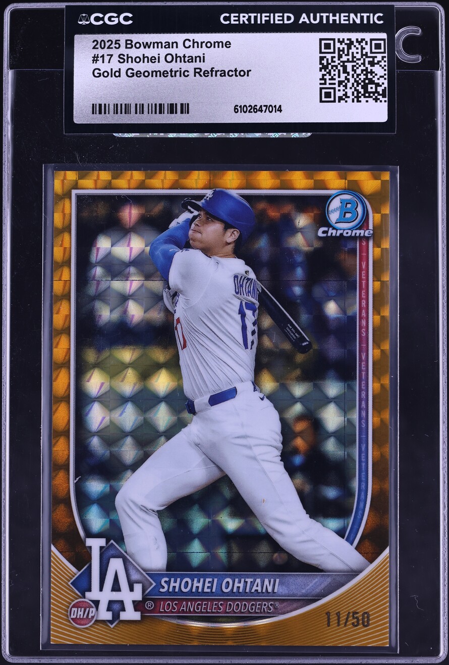 2025 Bowman Chrome Gold Geometric Refractor Shohei Ohtani /50 #17 CGC AUTH
