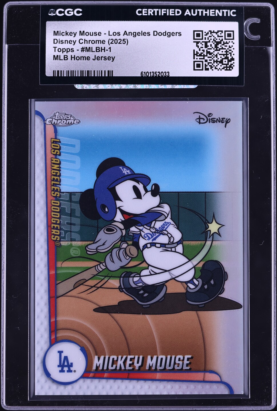 2025 Topps Chrome Disney MLB Home Jersey Mickey Mouse Los Angeles