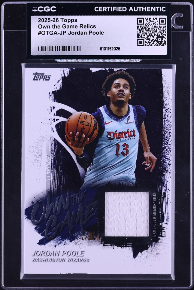 2025 Topps Own The Game Jordan Poole PATCH #OTGA-JP CGC AUTH on