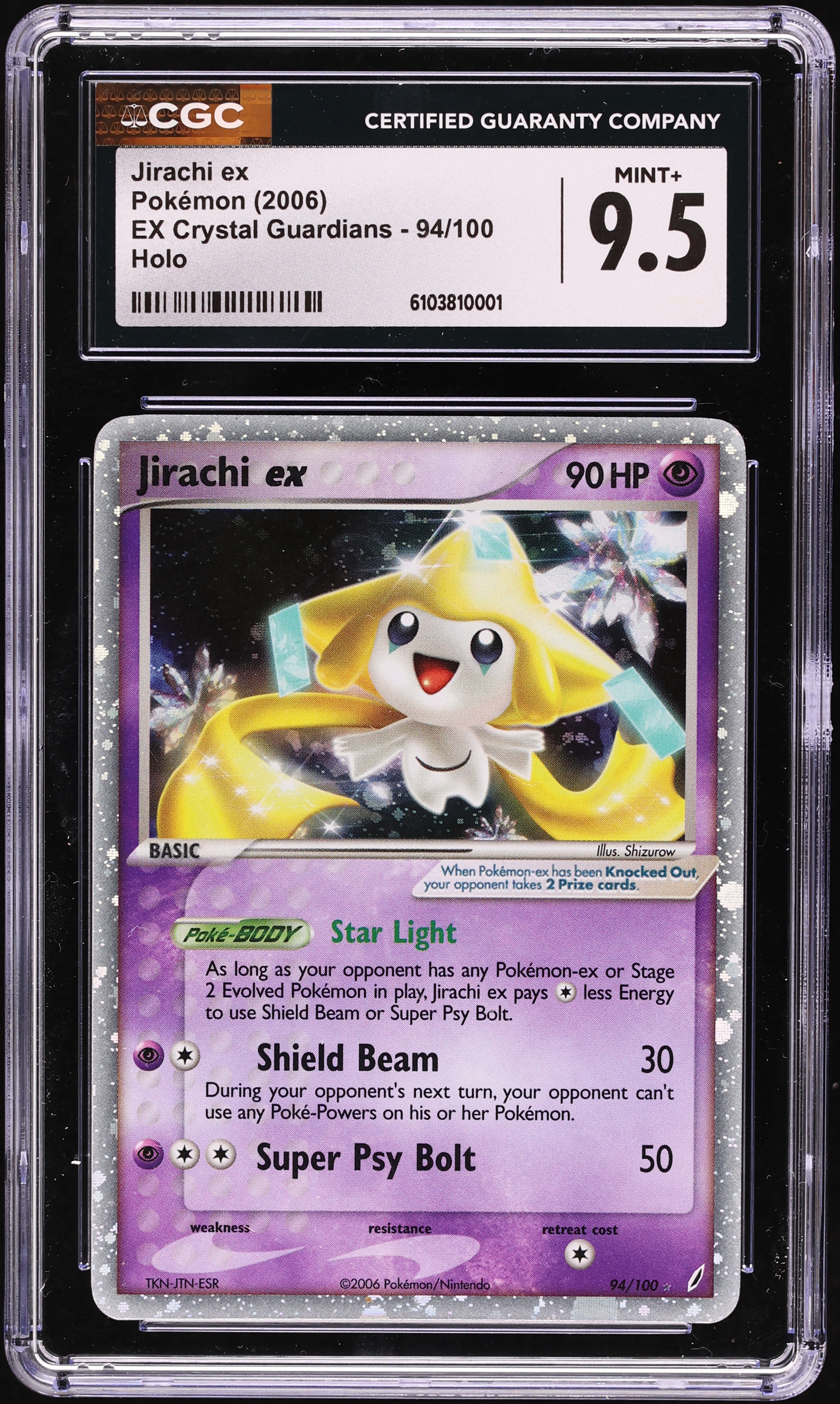 2006 Pokemon EX Crystal Guardians Holo Jirachi ex #94 CGC 9.5 MINT+ on  Fanatics Collect