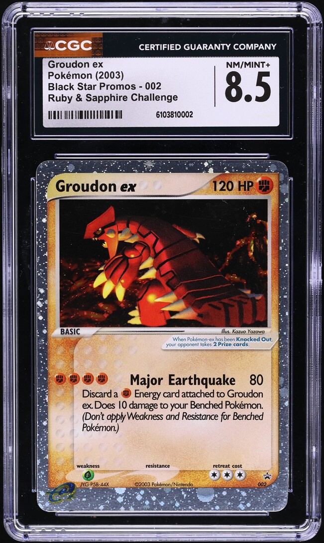 2003 Pokemon Promo EX Ruby & Sapphire Challenge Holo Groudon ex #2 CGC 8.5 NM-MT+