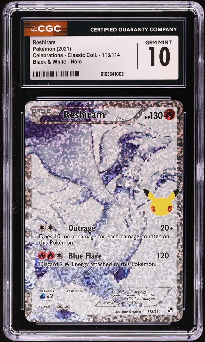 reshiram pokemon card 113 114 113/114 – Celebrations Classic Collection Single Trading This specific card features a stunning POKEMON TCG Reshiram (113 Full