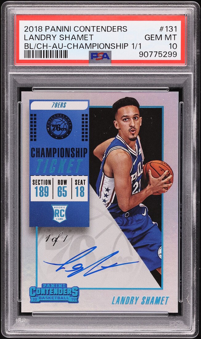 2018 Panini Contenders Championship Ticket Landry Shamet ROOKIE AUTO 1/1 #131 PSA 10 GEM MINT