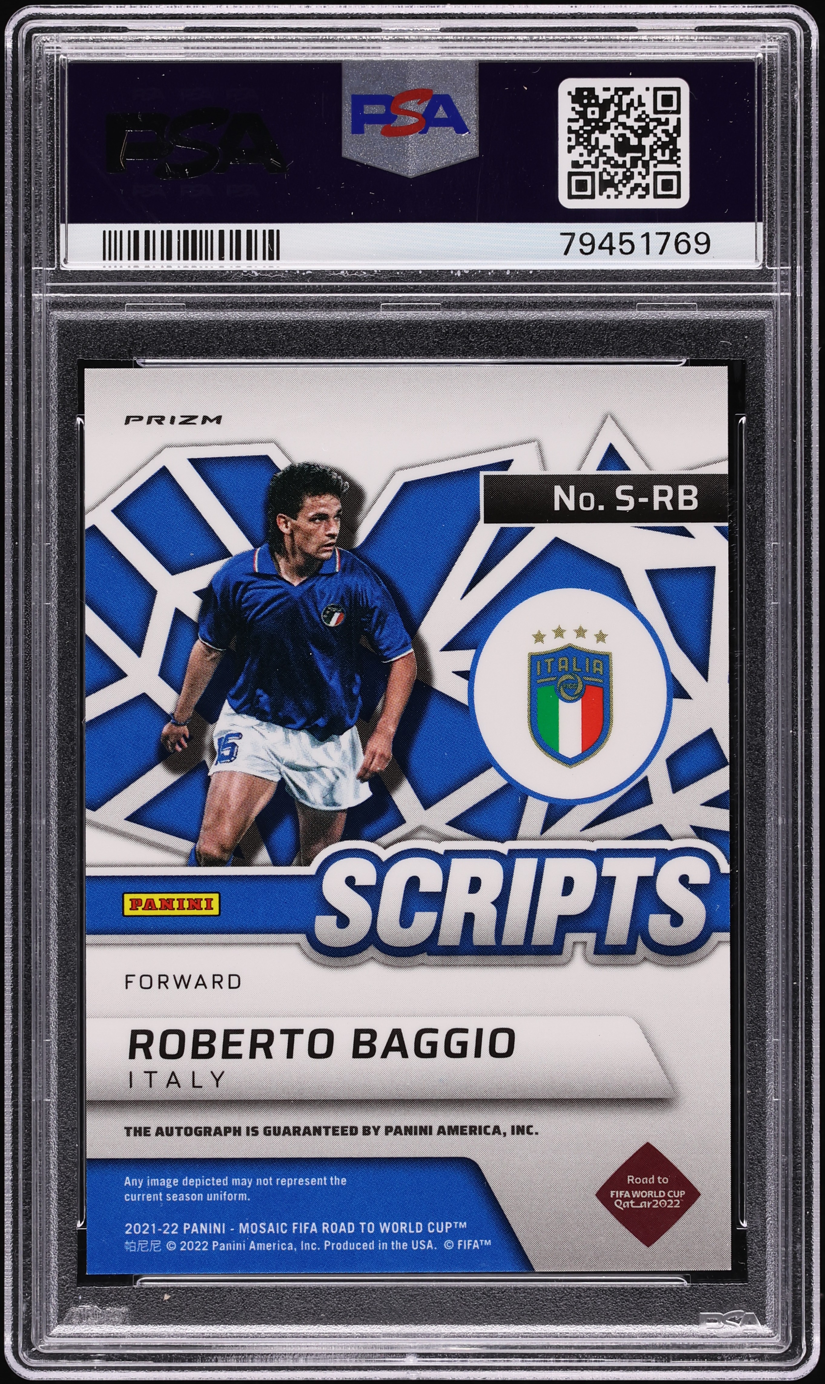 2021 Panini Mosaic FIFA Road To World Cup Scripts Roberto Baggio