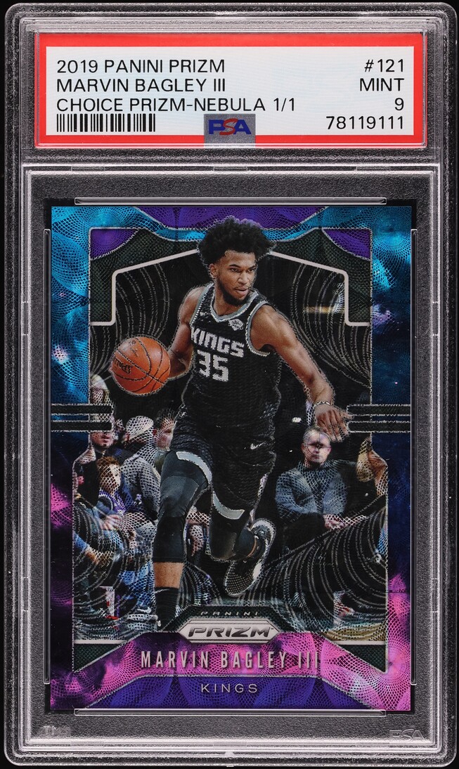 2019 Panini Prizm Choice Nebula Marvin Bagley III 1/1 #121 PSA 9 MINT