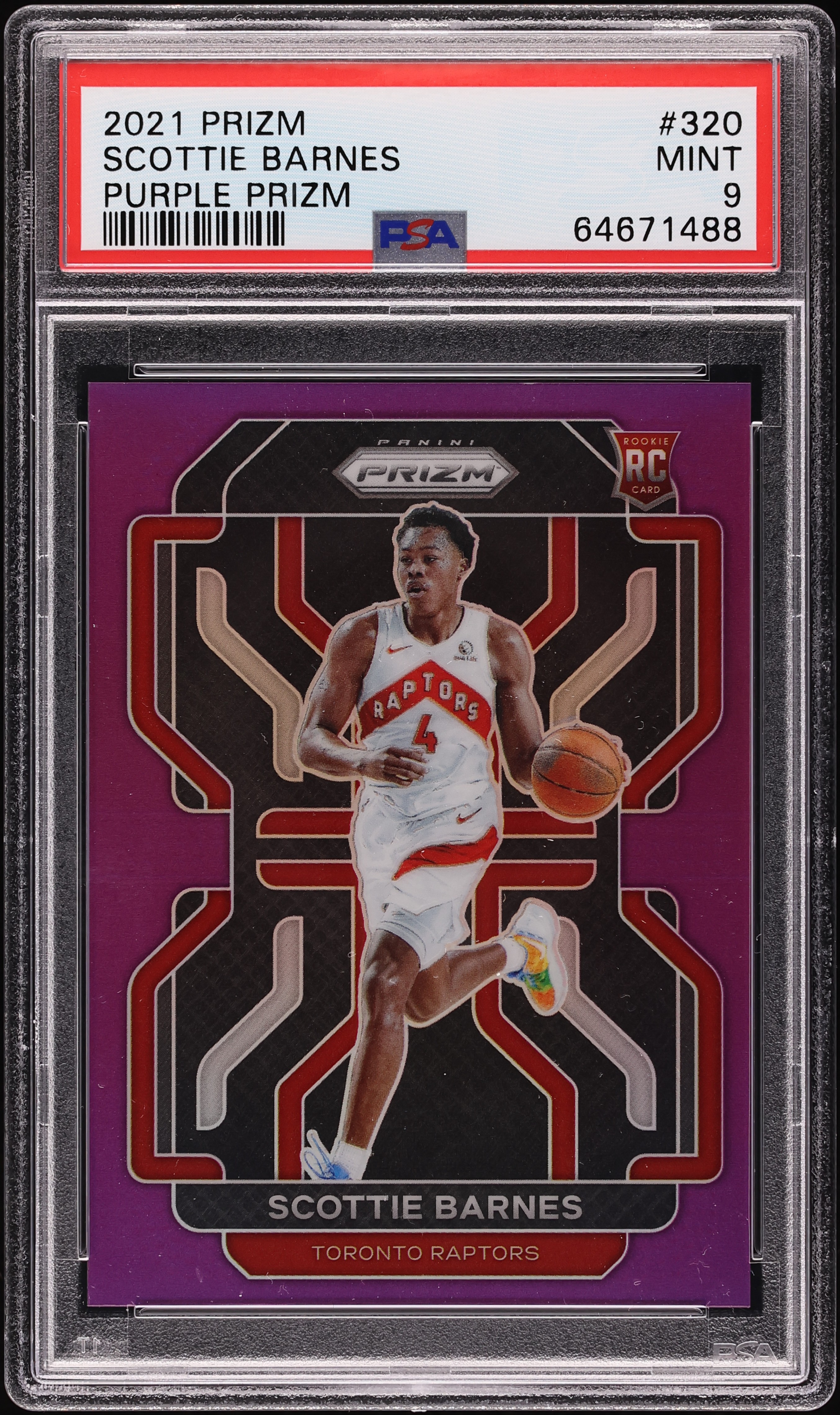 2021 Panini Prizm Purple Scottie Barnes ROOKIE /99 #320 PSA 9 MINT