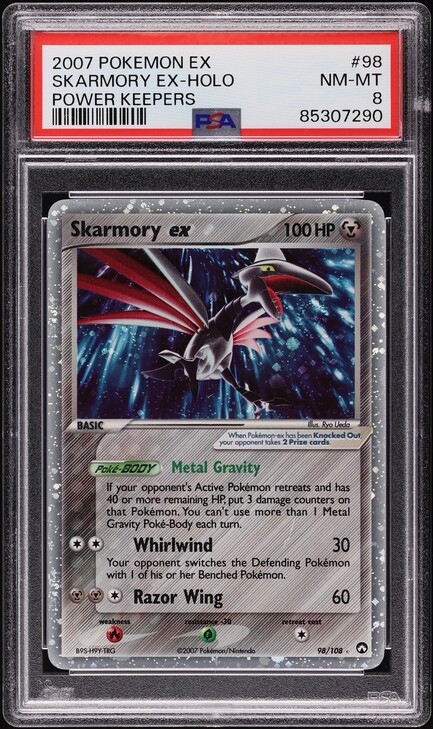 2007 Pokemon EX Power Keepers Holo Skarmory EX #98 PSA 8 NM-MT