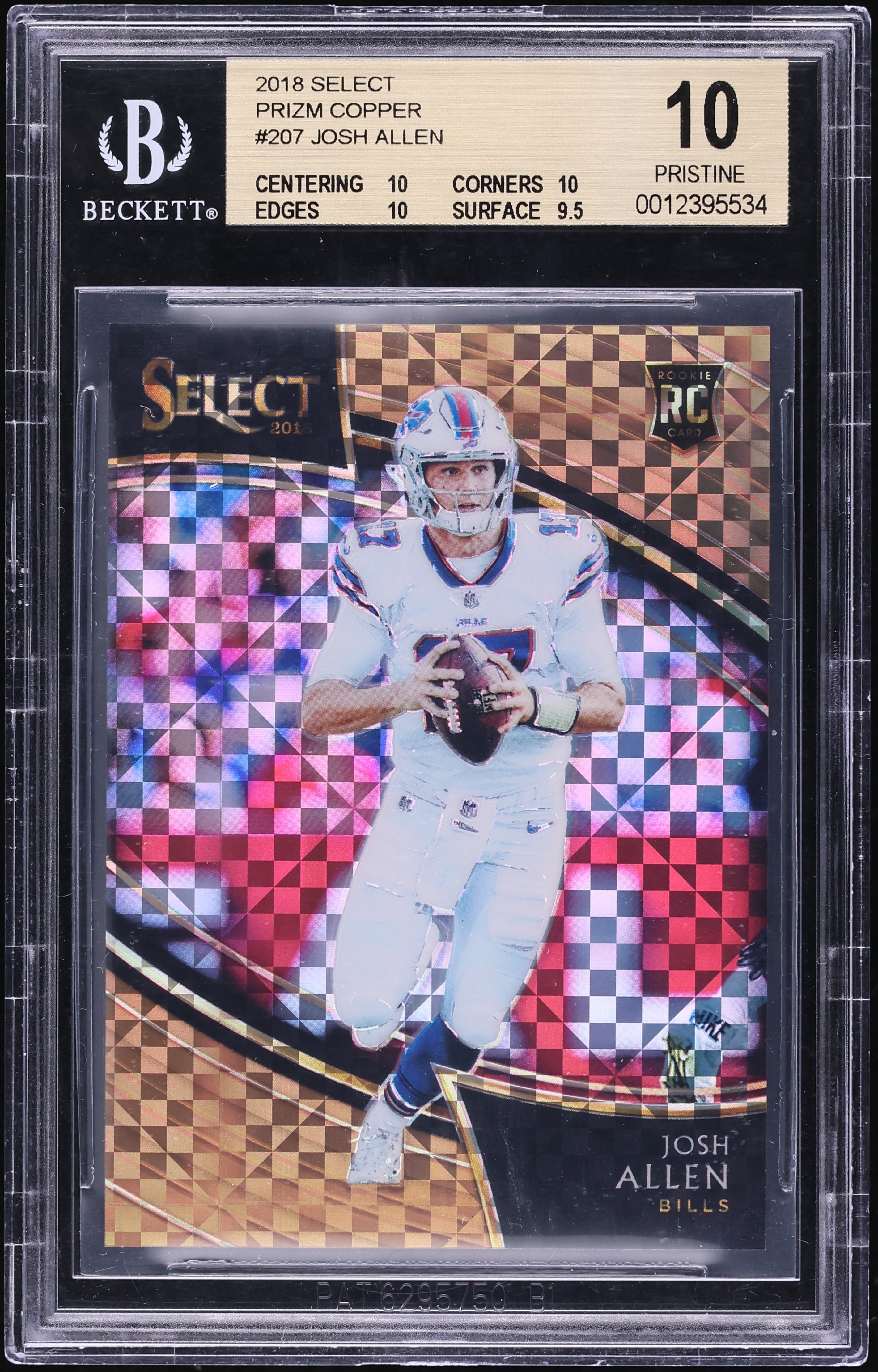 2018 Select Prizm Copper Josh Allen ROOKIE /75 #207 BGS 10