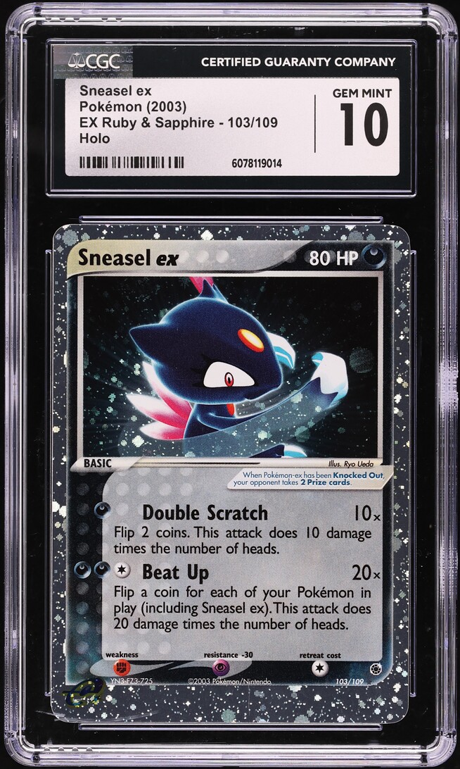 2003 Pokemon EX Ruby & Sapphire Holo Sneasel ex #103 CGC 10 GEM MINT