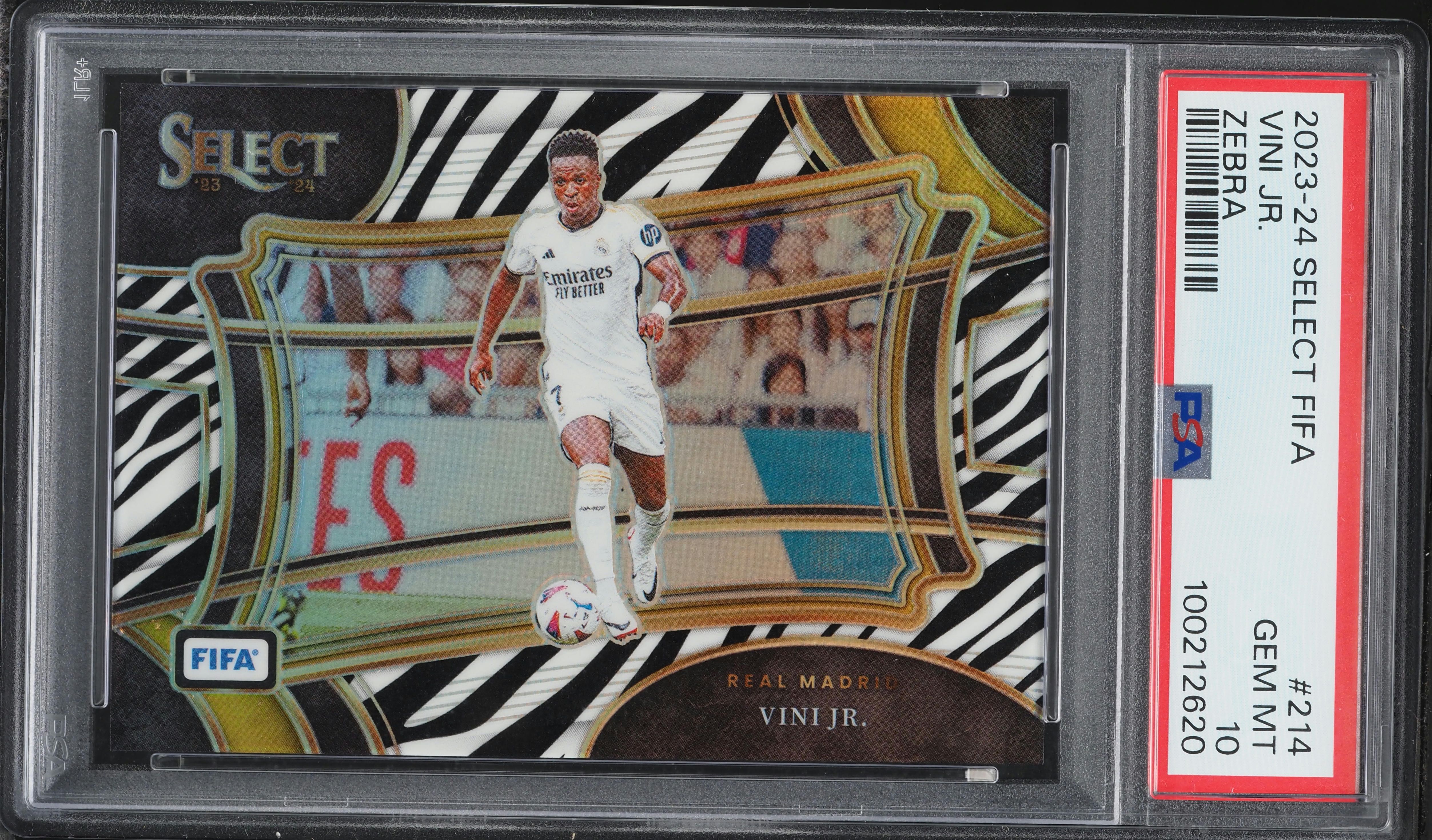 2023 Select FIFA Field Level Zebra Vini Jr. /25 #214 PSA 10 GEM