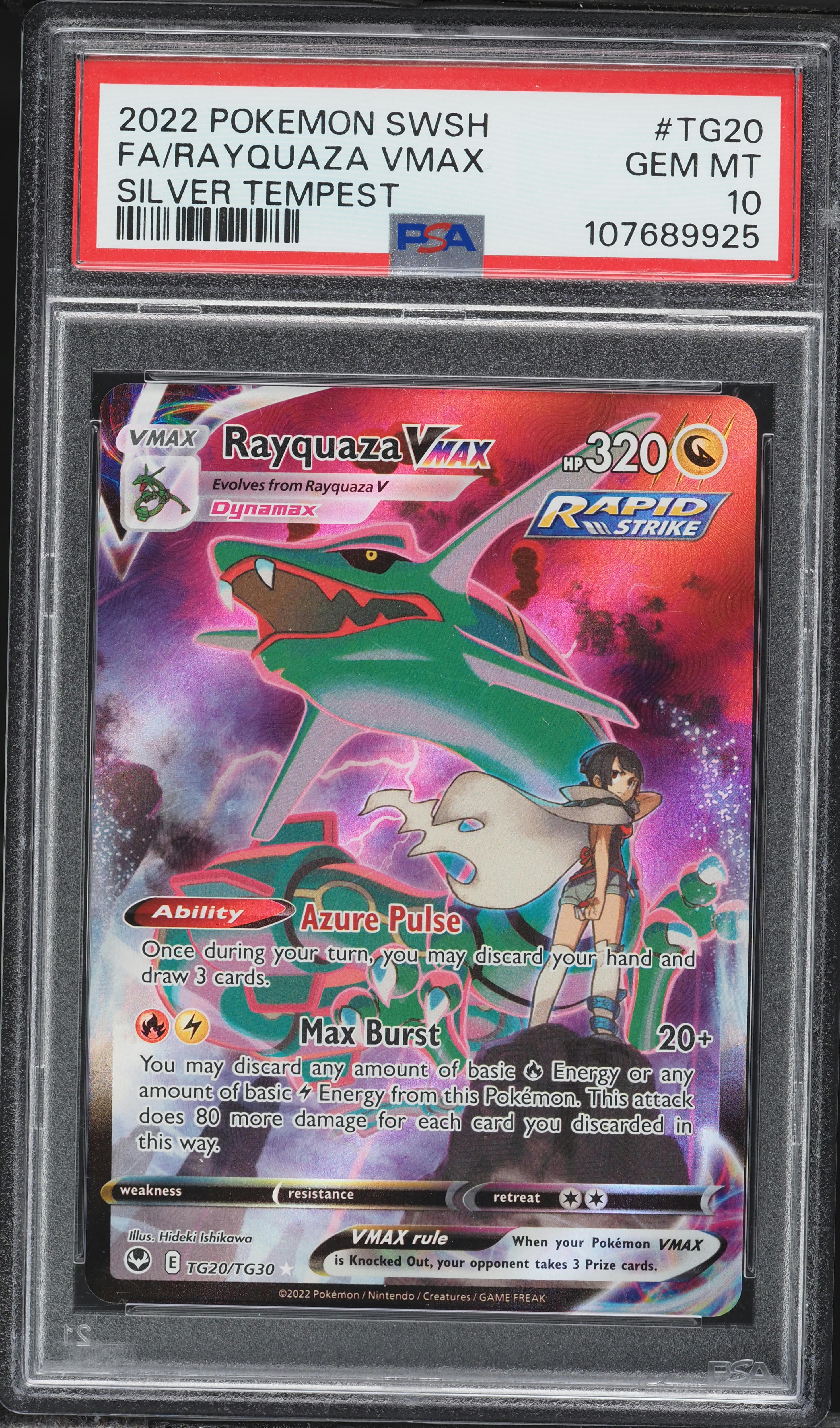 2022 Pokemon Sword & Shield Silver Tempest CHR Rayquaza VMAX #TG20