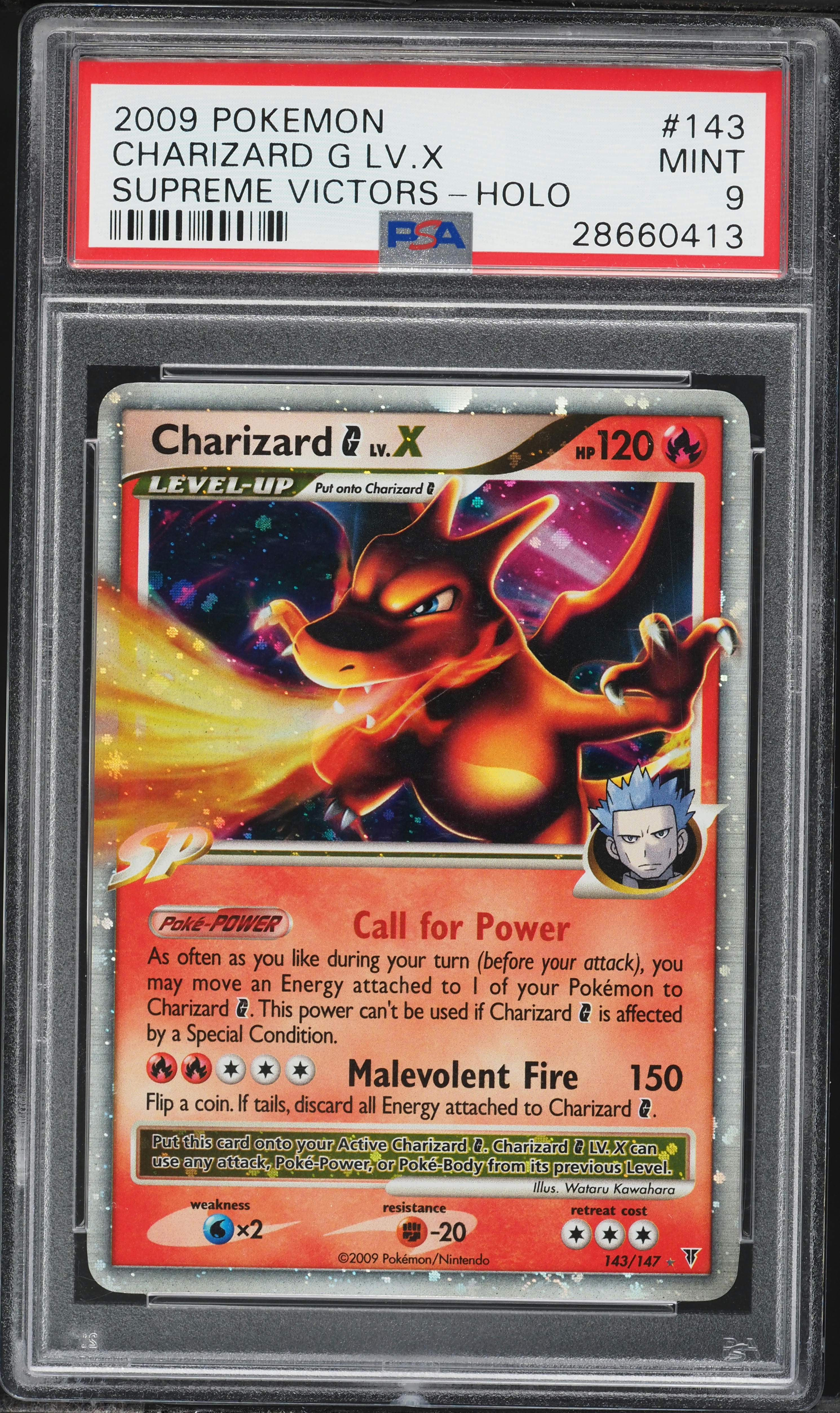 2009 Pokemon Platinum Supreme Victors Holo Charizard G LV. X #143