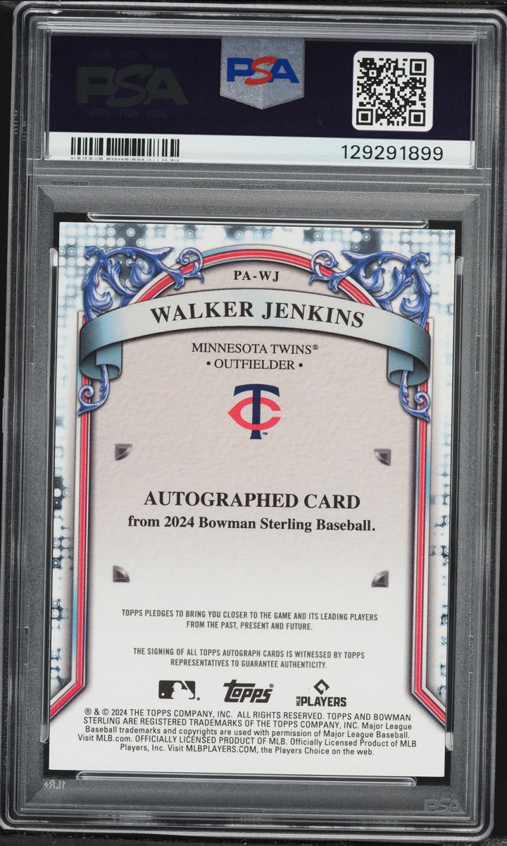 2024 Bowman Sterling Walker Jenkins PROSPECT AUTO #PA-WJ PSA 9 MINT