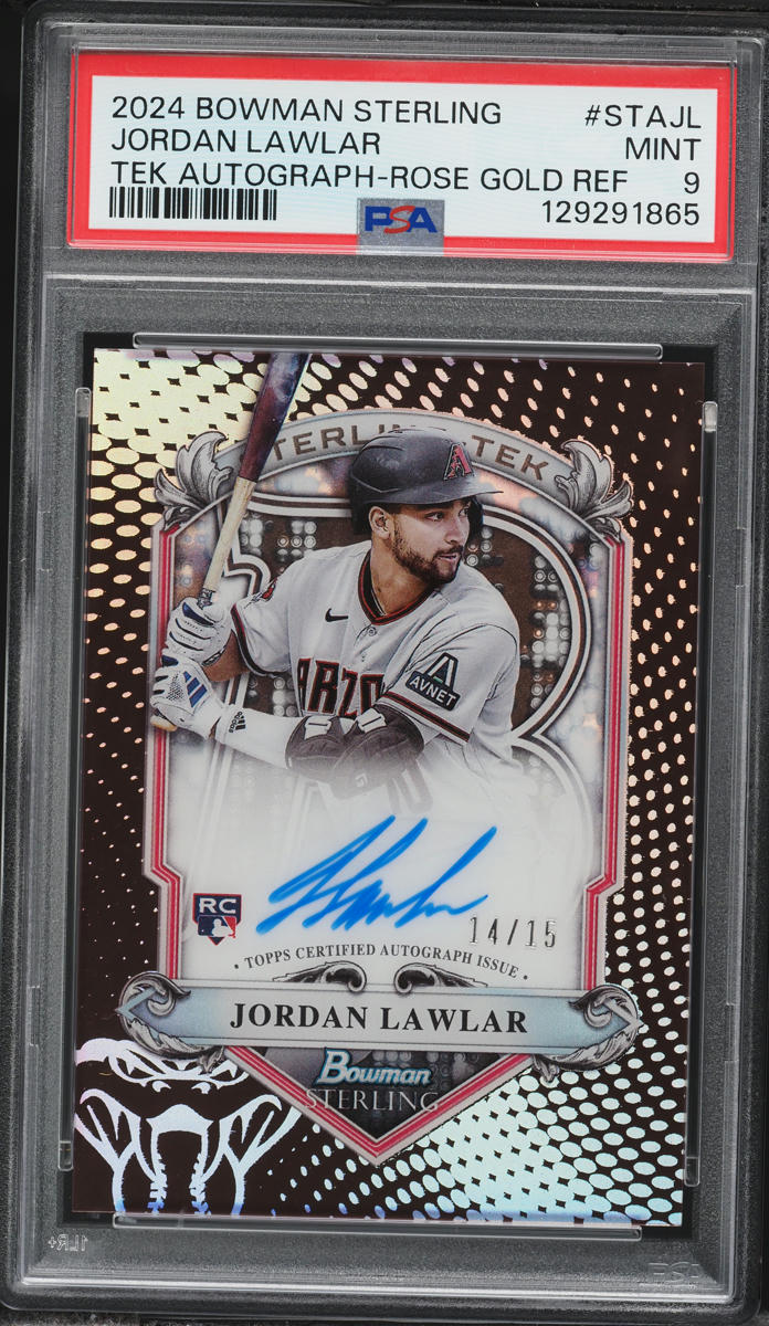 2024 Bowman Sterling Rose Gold Refractor Jordan Lawlar ROOKIE AUTO /15 #STA-JL PSA 9 MINT