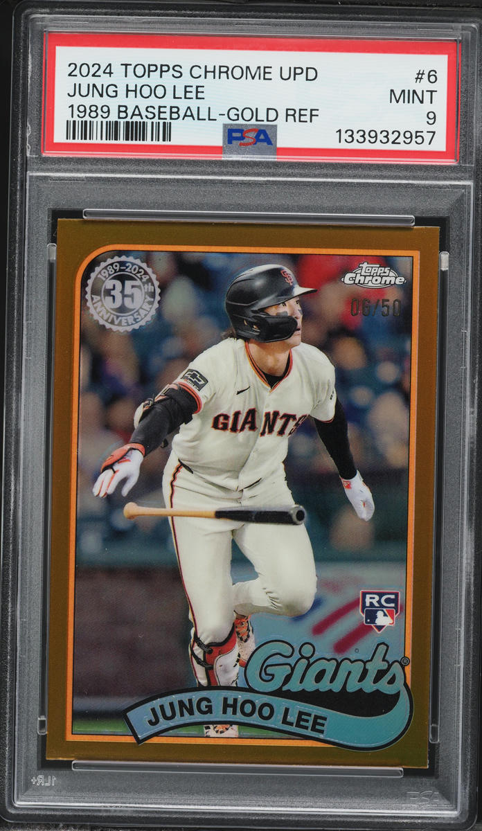 2024 Topps Chrome Update '89 Gold Refractor Jung Hoo Lee ROOKIE /50 #6 PSA 9 MINT