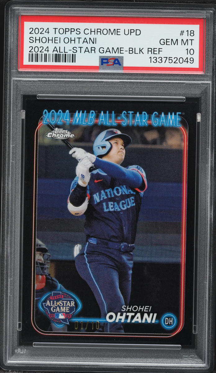 2024 Topps Chrome Update 2024 All-Star Game Black Ref Shohei Ohtani 1/10 #18 PSA 10 GEM MINT