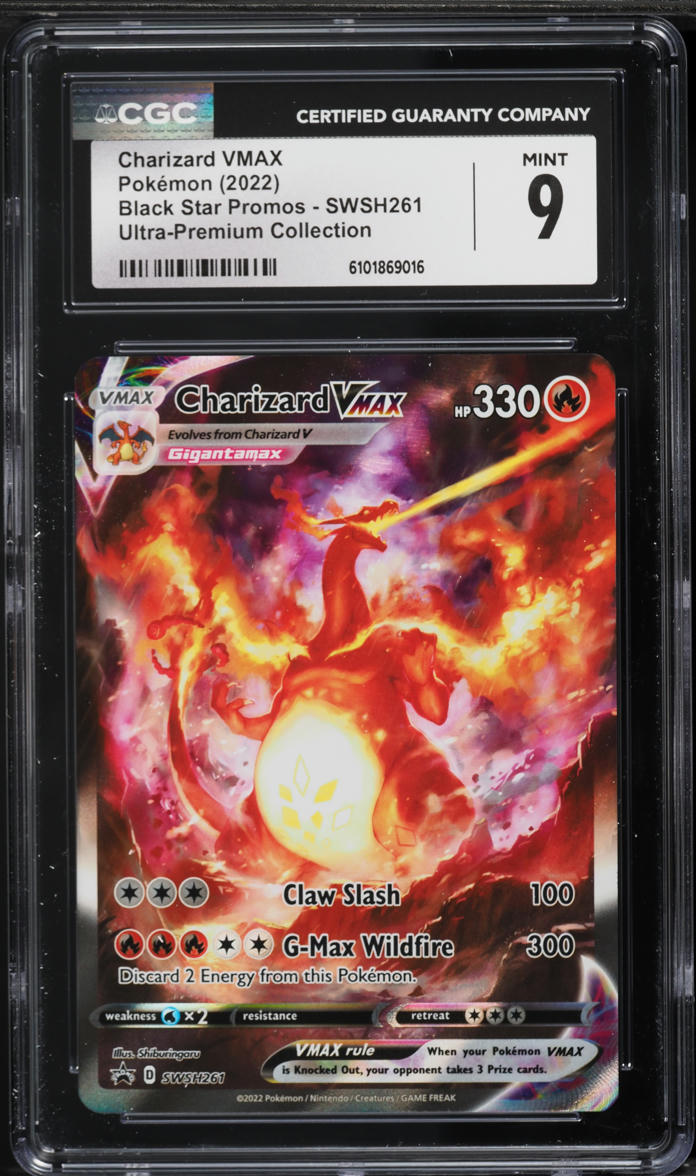 2022 Pokemon Sword & Shield Promo Ultra Premium Alt Art Charizard VMAX #SWSH261 CGC 9 MINT