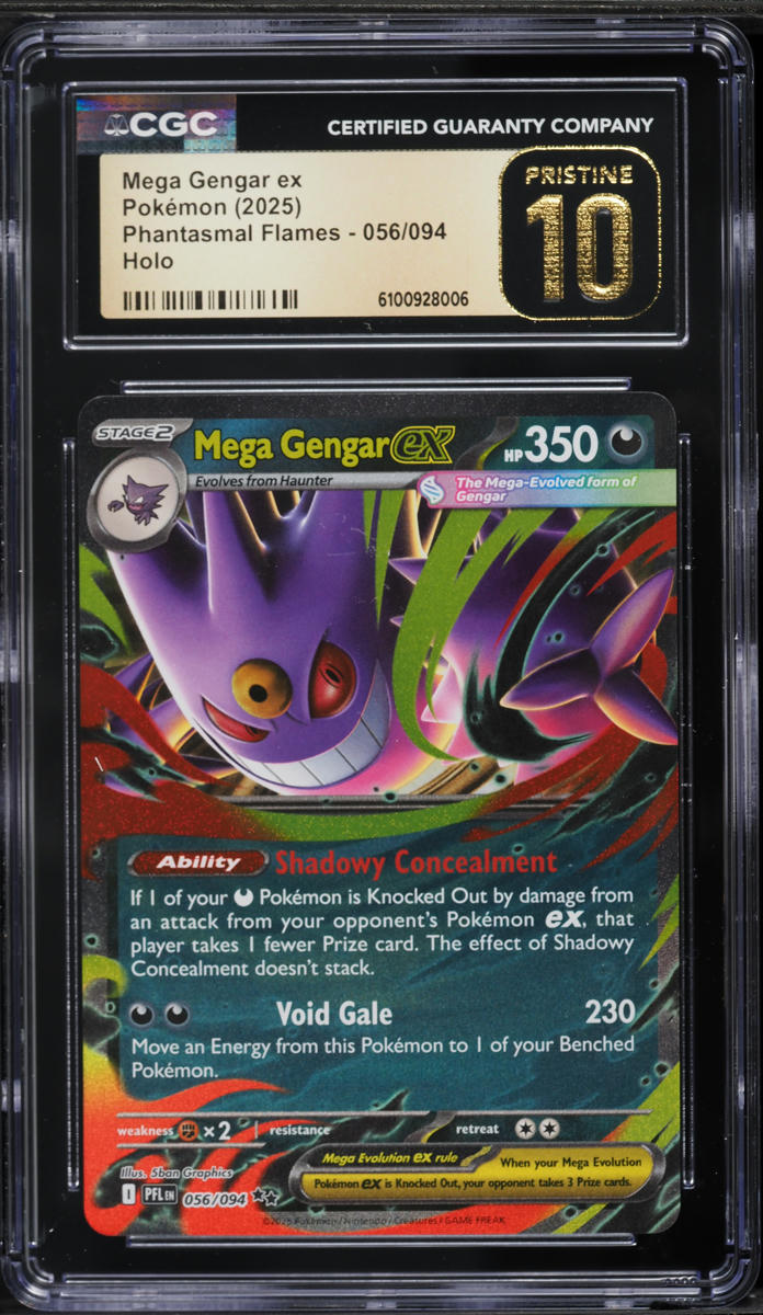 2025 Pokemon Mega Phantasmal Flames Holo Mega Gengar ex #56 CGC 10