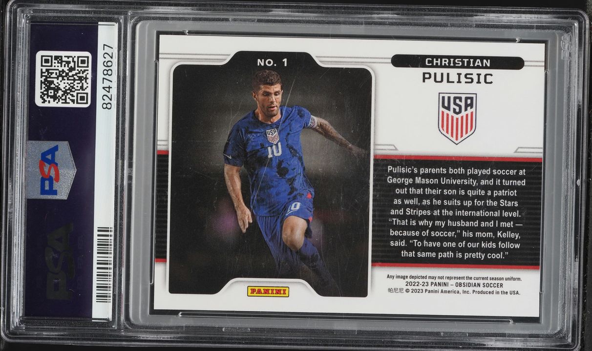 2022 Panini Obsidian Black Colorblast Christian Pulisic #1 PSA 10 GEM MINT