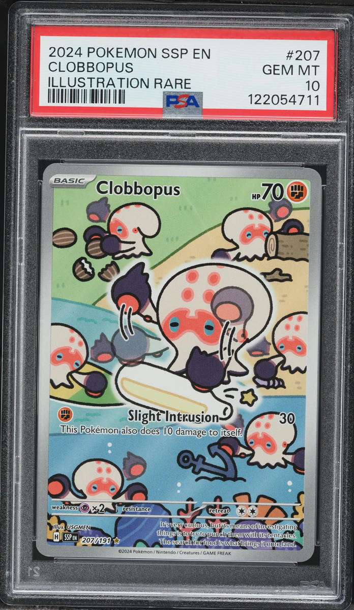 2024 Pokemon Scarlet & Violet Surging Sparks IR Clobbopus #207 PSA 10 GEM MINT