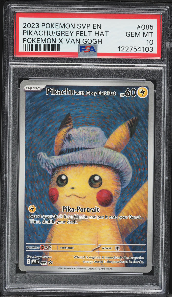 2023 Pokemon Scarlet & Violet Promo Van Gogh Pikachu With Grey Felt Hat #85 PSA 10 GEM MINT