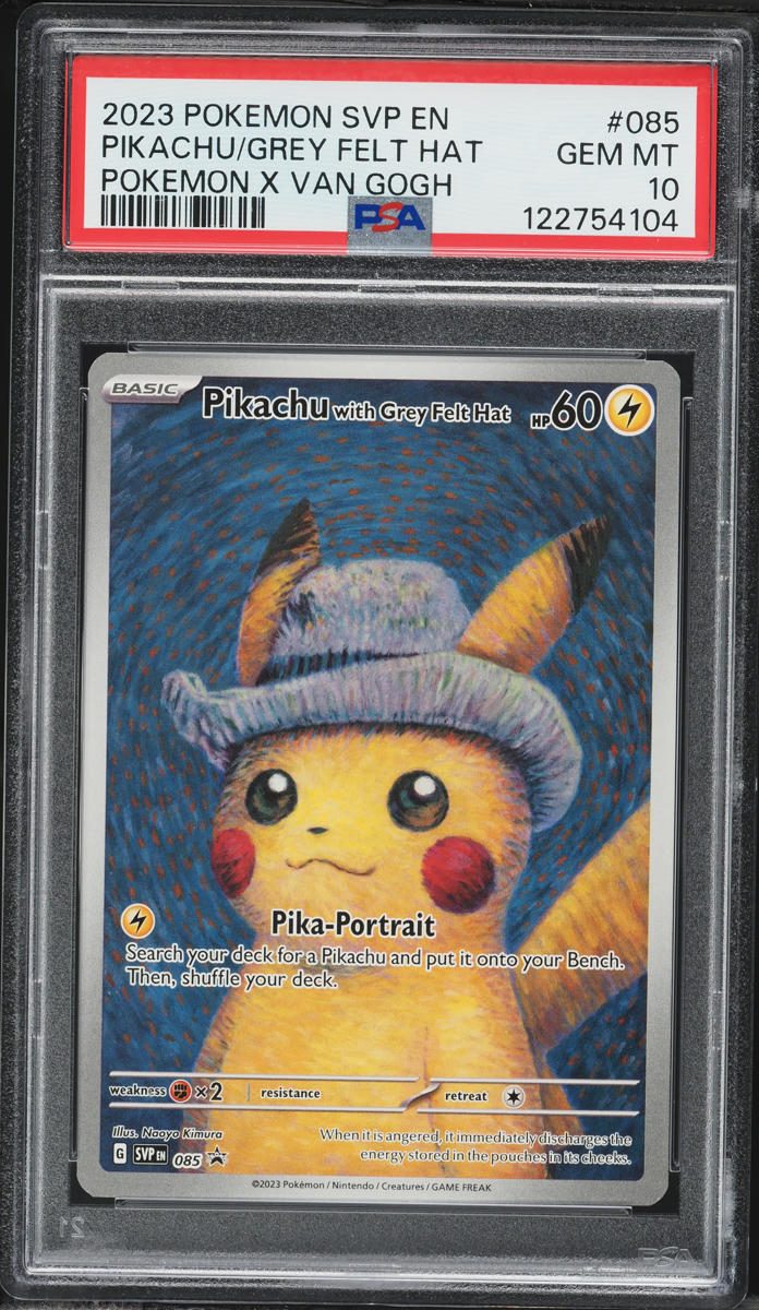 2023 Pokemon Scarlet & Violet Promo Van Gogh Pikachu With Grey Felt Hat #85 PSA 10 GEM MINT