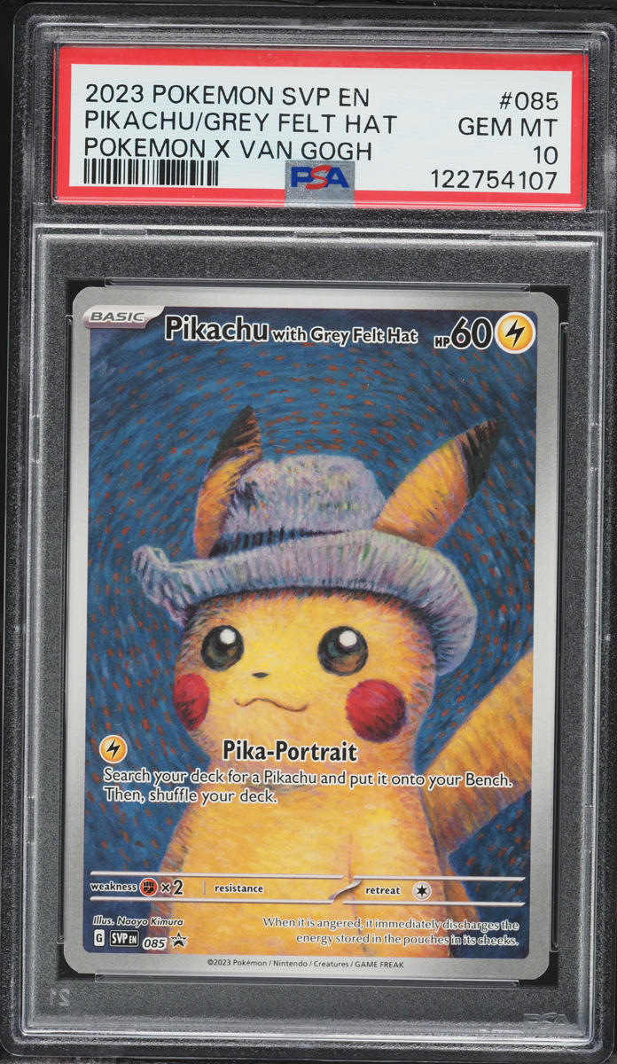2023 Pokemon Scarlet & Violet Promo Van Gogh Pikachu With Grey Felt Hat #85 PSA 10 GEM MINT