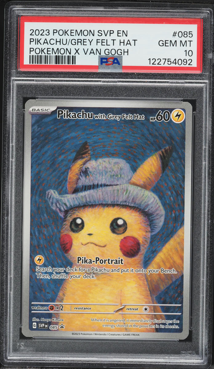 2023 Pokemon Scarlet & Violet Promo Van Gogh Pikachu With Grey Felt Hat #85 PSA 10 GEM MINT