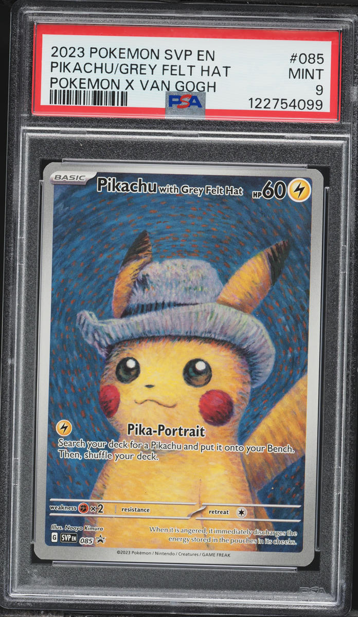 2023 Pokemon Scarlet & Violet Promo Van Gogh Pikachu With Grey Felt Hat #85 PSA 9 MINT