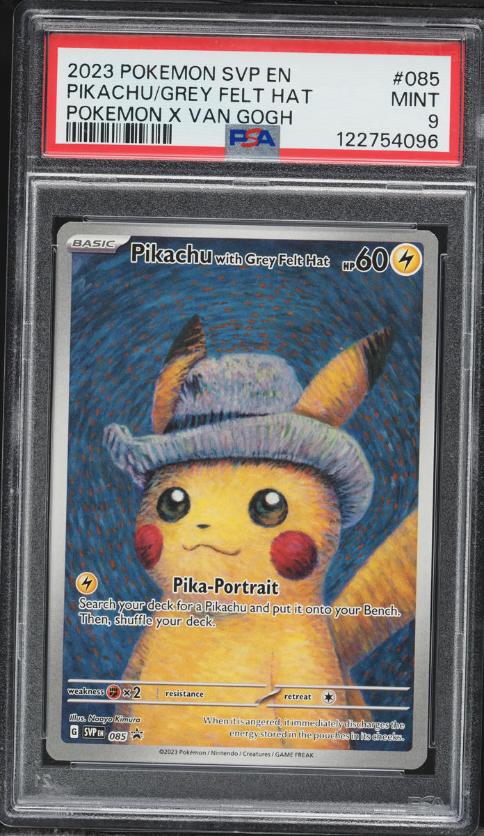 2023 Pokemon Scarlet & Violet Promo Van Gogh Pikachu With Grey Felt Hat #85 PSA 9 MINT
