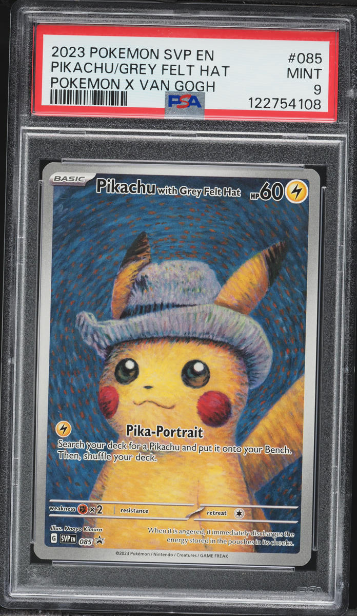 2023 Pokemon Scarlet & Violet Promo Van Gogh Pikachu With Grey Felt Hat #85 PSA 9 MINT