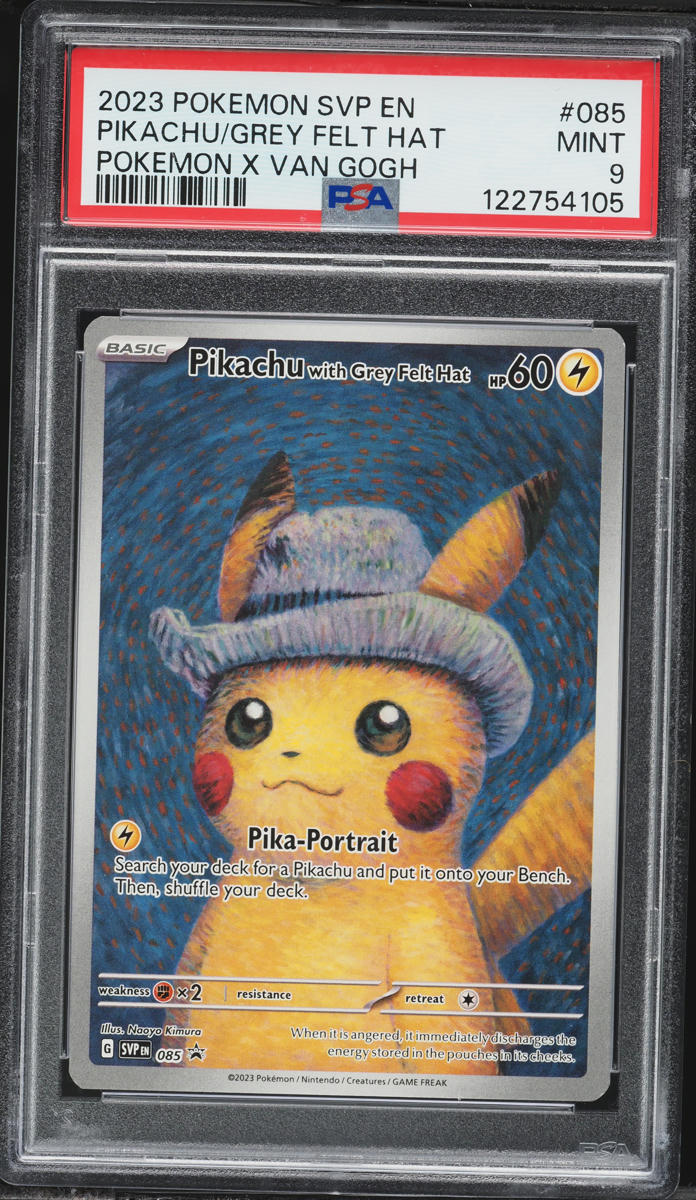 2023 Pokemon Scarlet & Violet Promo Van Gogh Pikachu With Grey Felt Hat #85 PSA 9 MINT