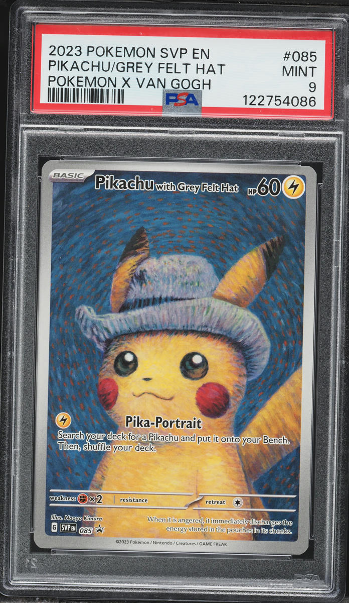 2023 Pokemon Scarlet & Violet Promo Van Gogh Pikachu With Grey Felt Hat #85 PSA 9 MINT