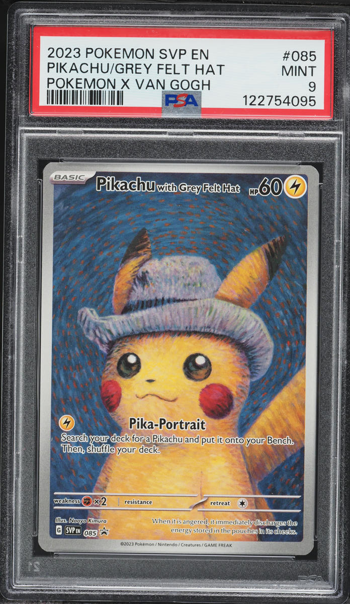2023 Pokemon Scarlet & Violet Promo Van Gogh Pikachu With Grey Felt Hat #85 PSA 9 MINT