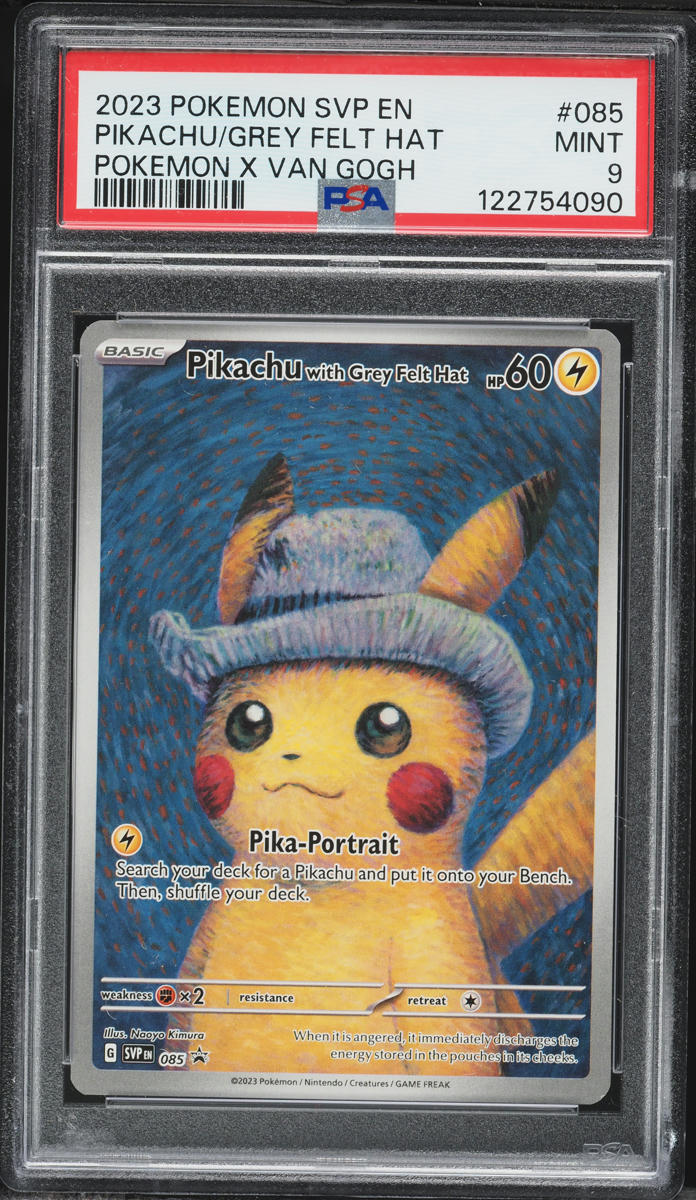 2023 Pokemon Scarlet & Violet Promo Van Gogh Pikachu With Grey Felt Hat #85 PSA 9 MINT