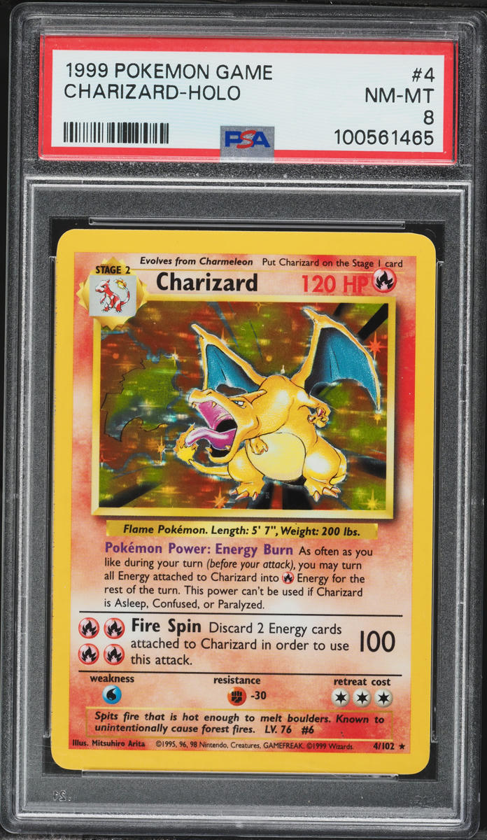 1999 Pokemon Game Charizard-Holo Shadowless 4