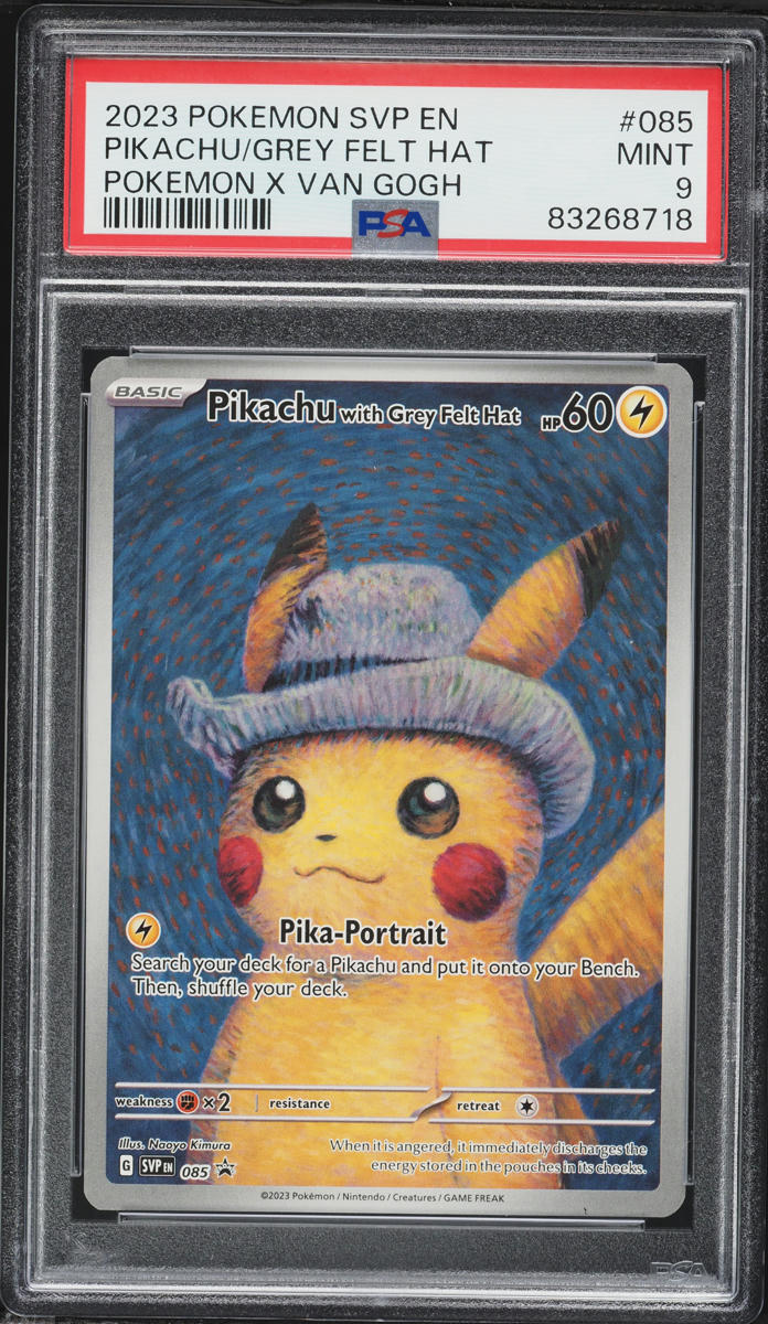 2023 Pokemon Scarlet & Violet Promo Van Gogh Pikachu With Grey Felt Hat #85 PSA 9 MINT