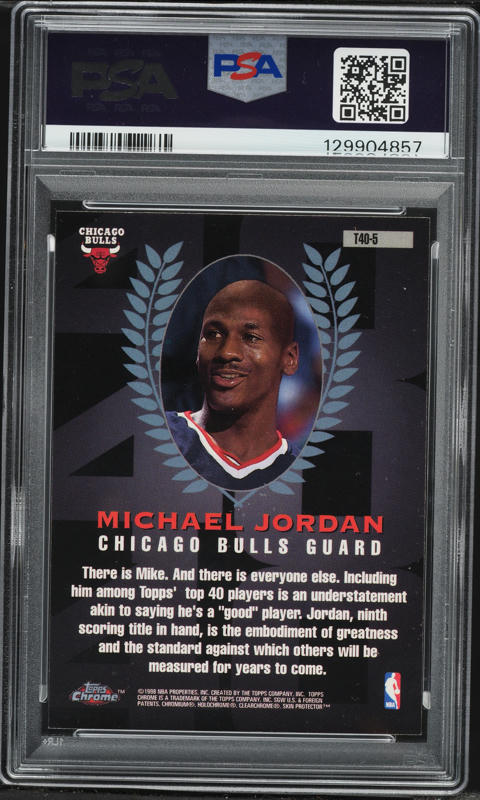 1997 Topps Chrome 40 Michael Jordan #T40-5 PSA 8 NM-MT on Fanatics